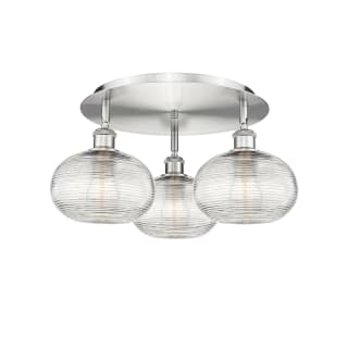 A thumbnail of the Innovations Lighting 516-3C-10-20 Ithaca Flush Satin Nickel / Clear Ithaca