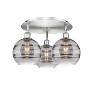 A thumbnail of the Innovations Lighting 516-3C-11-20 Rochester Flush Satin Nickel / Light Smoke