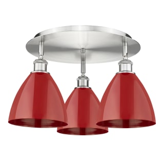 A thumbnail of the Innovations Lighting 516-3C-10-20 Ballston Dome Flush Satin Nickel / Red