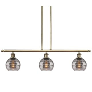 A thumbnail of the Innovations Lighting 516-3I-9-36 Rochester Pendant Antique Brass / Light Smoke