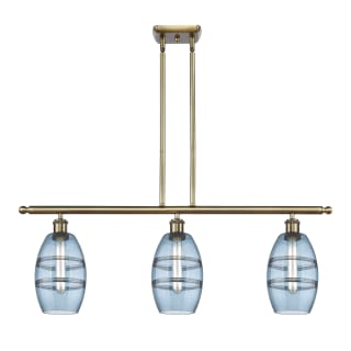 A thumbnail of the Innovations Lighting 516-3I-9-36 Vaz Linear Antique Brass / Blue