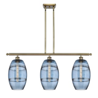 A thumbnail of the Innovations Lighting 516-3I-10-36 Vaz Linear Antique Brass / Blue