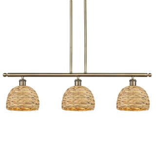 A thumbnail of the Innovations Lighting 516-3I-11-36 Woven Rattan Linear Antique Brass / Natural