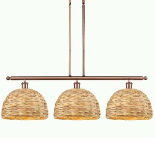 A thumbnail of the Innovations Lighting 516-3I-12-38 Woven Rattan Linear Antique Copper / Natural