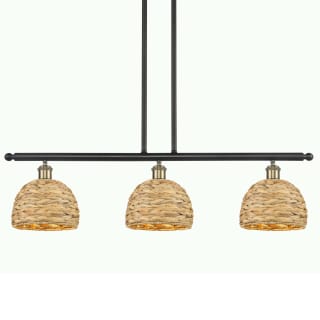A thumbnail of the Innovations Lighting 516-3I-11-36 Woven Rattan Linear Black Antique Brass / Natural
