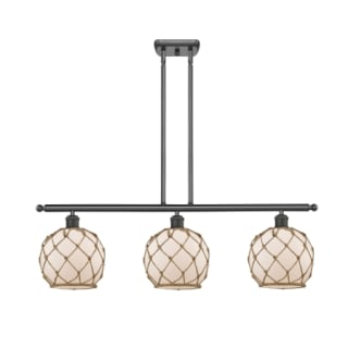 A thumbnail of the Innovations Lighting 516-3I Farmhouse Rope Oil Rubbed Bronze / White Glass with Brown Rope