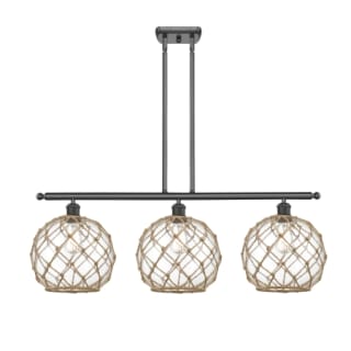 A thumbnail of the Innovations Lighting 516-3I Large Farmhouse Rope Oil Rubbed Bronze / Clear Glass with Brown Rope