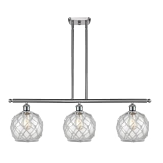 A thumbnail of the Innovations Lighting 516-3I Farmhouse Rope Brushed Satin Nickel / Clear Glass with White Rope