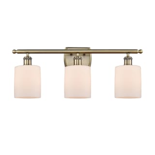 A thumbnail of the Innovations Lighting 516-3W-10-26 Cobbleskill Vanity Matte White / Antique Brass