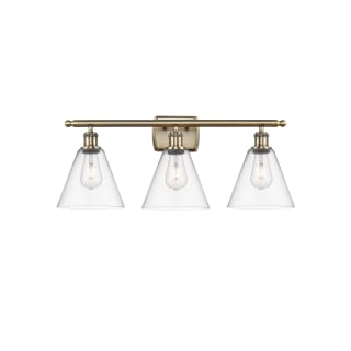 A thumbnail of the Innovations Lighting 516-3W-11-28 Berkshire Vanity Antique Brass / Clear