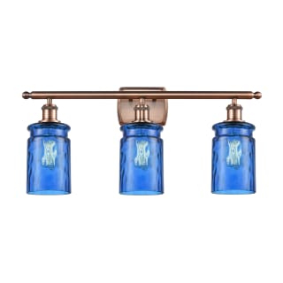 A thumbnail of the Innovations Lighting 516-3W Candor Antique Copper / Princess Blue Waterglass