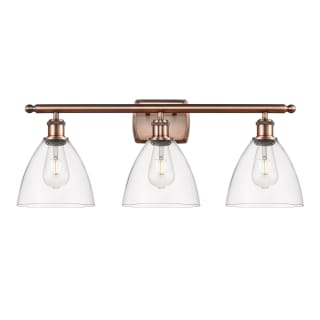 A thumbnail of the Innovations Lighting 516-3W-11-28 Bristol Vanity Antique Copper / Clear