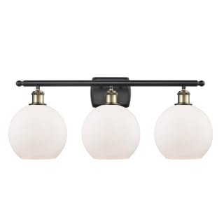 A thumbnail of the Innovations Lighting 516-3W-13-26 Athens Vanity Black Antique Brass / Matte White