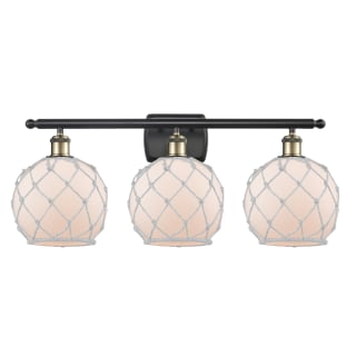 A thumbnail of the Innovations Lighting 516-3W-13-26 Farmhouse Vanity Frosted Glass / White Rope / Black Antique Brass