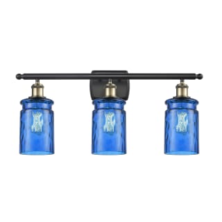 A thumbnail of the Innovations Lighting 516-3W Candor Black Antique Brass / Princess Blue Waterglass