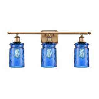 A thumbnail of the Innovations Lighting 516-3W Candor Brushed Brass / Princess Blue Waterglass