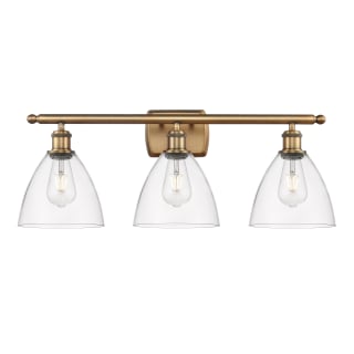 A thumbnail of the Innovations Lighting 516-3W-11-28 Bristol Vanity Brushed Brass / Clear