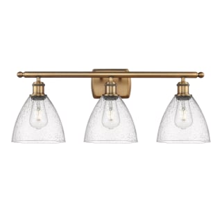 A thumbnail of the Innovations Lighting 516-3W-11-28 Bristol Vanity Brushed Brass / Seedy