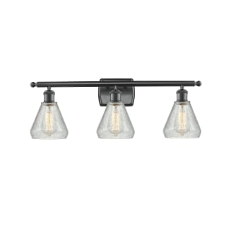 A thumbnail of the Innovations Lighting 516-3W Conesus Matte Black / Clear Crackle