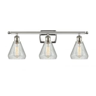 A thumbnail of the Innovations Lighting 516-3W Conesus Polished Nickel / Clear Crackle