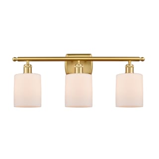 A thumbnail of the Innovations Lighting 516-3W-10-26 Cobbleskill Vanity Matte White / Satin Gold