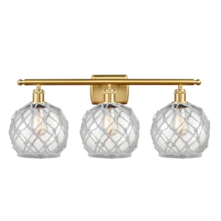 A thumbnail of the Innovations Lighting 516-3W-13-26 Farmhouse Vanity Clear Glass with White Rope / Satin Gold