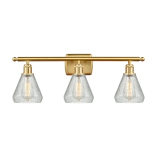 A thumbnail of the Innovations Lighting 516-3W-12-26 Conesus Vanity Clear Crackle / Satin Gold