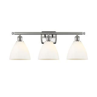 A thumbnail of the Innovations Lighting 516-3W-11-28 Bristol Vanity Brushed Satin Nickel / Matte White