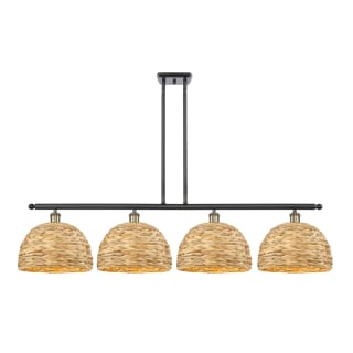 A thumbnail of the Innovations Lighting 516-4I-12-50 Woven Rattan Linear Black Antique Brass / Natural