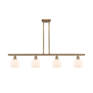 A thumbnail of the Innovations Lighting 516-4I-9-48 Athens Linear Brushed Brass / Matte White