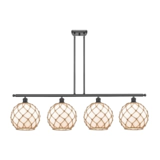 A thumbnail of the Innovations Lighting 516-4I Large Farmhouse Rope Matte Black / White Glass with Brown Rope