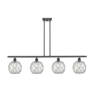 A thumbnail of the Innovations Lighting 516-4I Farmhouse Rope Matte Black / Clear Glass with White Rope