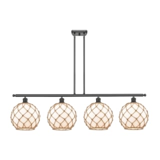 A thumbnail of the Innovations Lighting 516-4I Large Farmhouse Rope Oil Rubbed Bronze / White Glass with Brown Rope