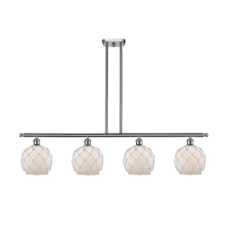 A thumbnail of the Innovations Lighting 516-4I Farmhouse Rope Brushed Satin Nickel / White Glass with White Rope