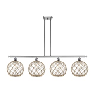 A thumbnail of the Innovations Lighting 516-4I Large Farmhouse Rope Brushed Satin Nickel / Clear Glass with Brown Rope