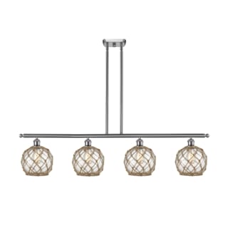 A thumbnail of the Innovations Lighting 516-4I Farmhouse Rope Brushed Satin Nickel / Clear Glass with Brown Rope