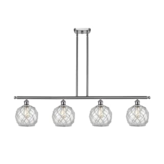 A thumbnail of the Innovations Lighting 516-4I Farmhouse Rope Brushed Satin Nickel / Clear Glass with White Rope