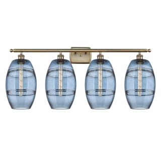 A thumbnail of the Innovations Lighting 516-4W-11-38 Vaz Vanity Antique Brass / Blue