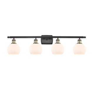 A thumbnail of the Innovations Lighting 516-4W-10-36 Athens Vanity Black Antique Brass / Matte White