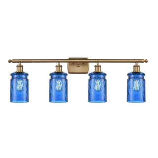 A thumbnail of the Innovations Lighting 516-4W Candor Brushed Brass / Princess Blue Waterglass