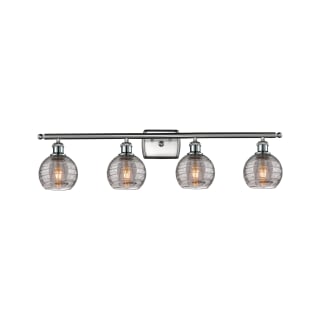 A thumbnail of the Innovations Lighting 516-4W 9 36 Athens Deco Swirl Vanity Brushed Satin Nickel / Light Smoke Deco Swirl