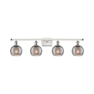 A thumbnail of the Innovations Lighting 516-4W 9 36 Athens Deco Swirl Vanity White Polished Chrome / Light Smoke Deco Swirl