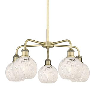 A thumbnail of the Innovations Lighting 516-5C-14-24-White Mouchette-Indoor Chandelier Antique Brass / White Mouchette