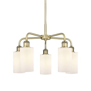 A thumbnail of the Innovations Lighting 516-5CR-15-22 Clymer Chandelier Antique Brass / Matte White