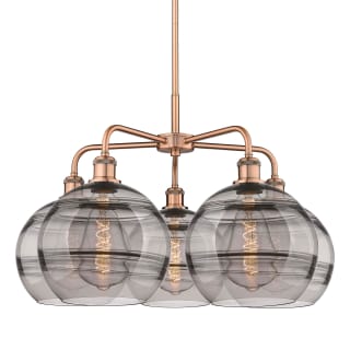 A thumbnail of the Innovations Lighting 516-5CR-18-28 Rochester Chandelier Antique Copper / Light Smoke