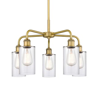 A thumbnail of the Innovations Lighting 516-5CR-15-22 Clymer Chandelier Brushed Brass / Clear