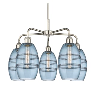 A thumbnail of the Innovations Lighting 516-5CR-14-24 Vaz Chandelier Polished Nickel / Blue