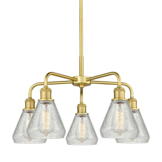 A thumbnail of the Innovations Lighting 516-5CR-15-24 Conesus Chandelier Satin Gold / Clear Crackle