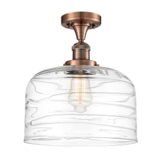 A thumbnail of the Innovations Lighting 517-1CH-12-12-L Bell Semi-Flush Antique Copper / Clear Deco Swirl