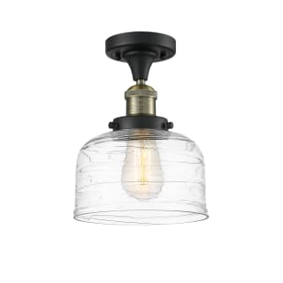 A thumbnail of the Innovations Lighting 517-1CH-12-8 Bell Semi-Flush Black Antique Brass / Clear Deco Swirl